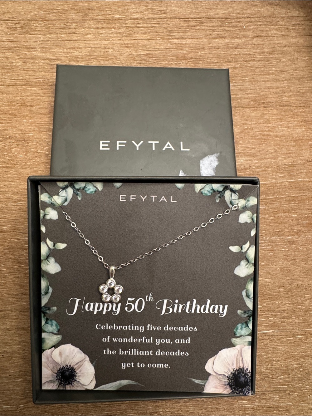 Silver Flower Pendant Necklace - Birthstone Style